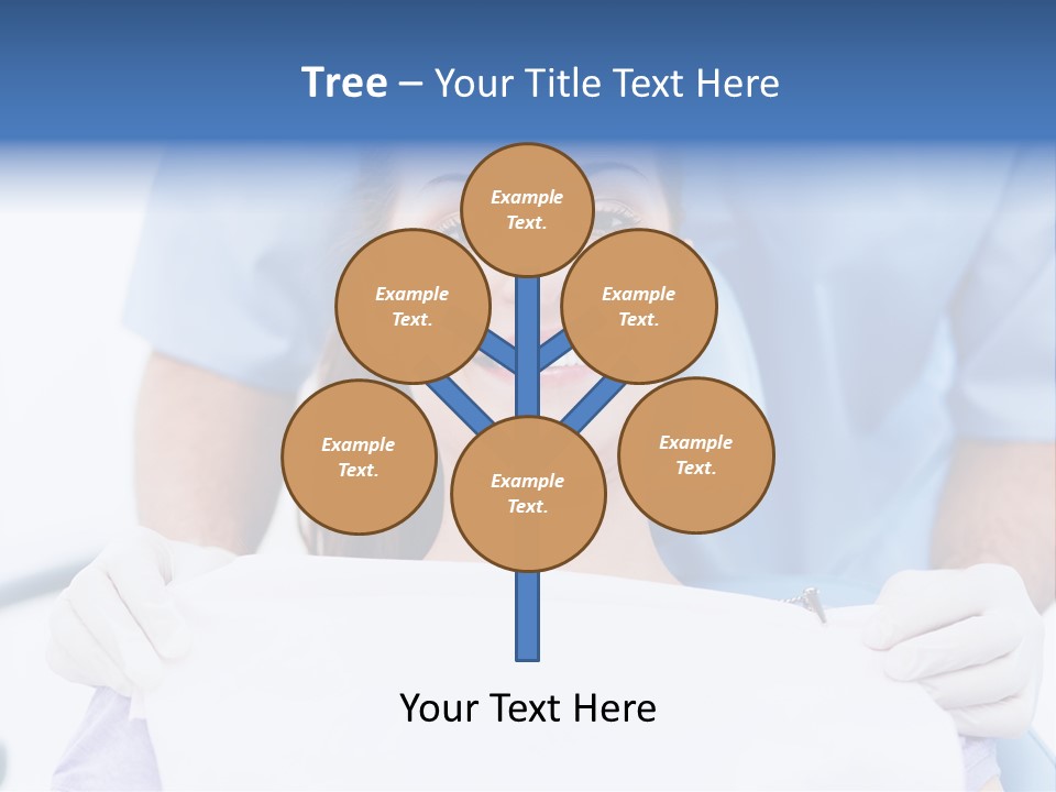 A Smiling Woman In A Dental Chair With A Dentist In The Background PowerPoint Template
