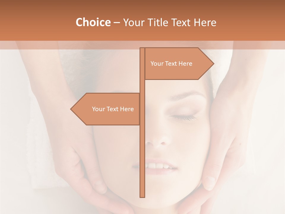 A Woman Getting A Head Massage From A Massager PowerPoint Template