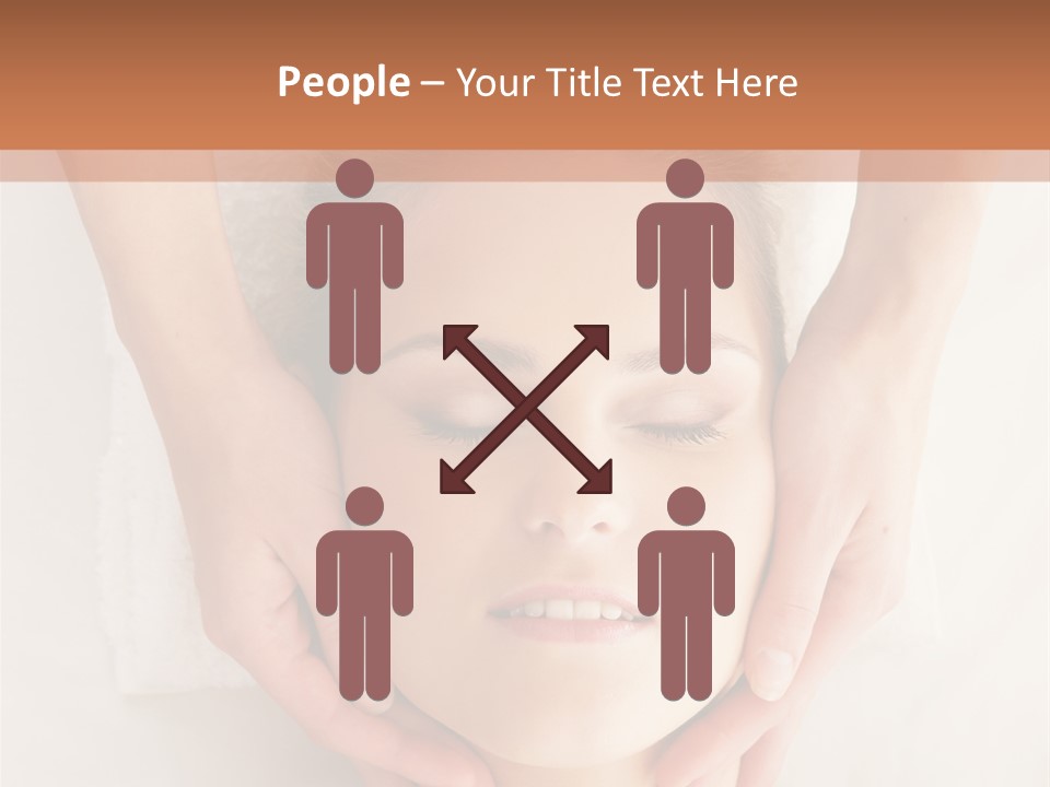 A Woman Getting A Head Massage From A Massager PowerPoint Template