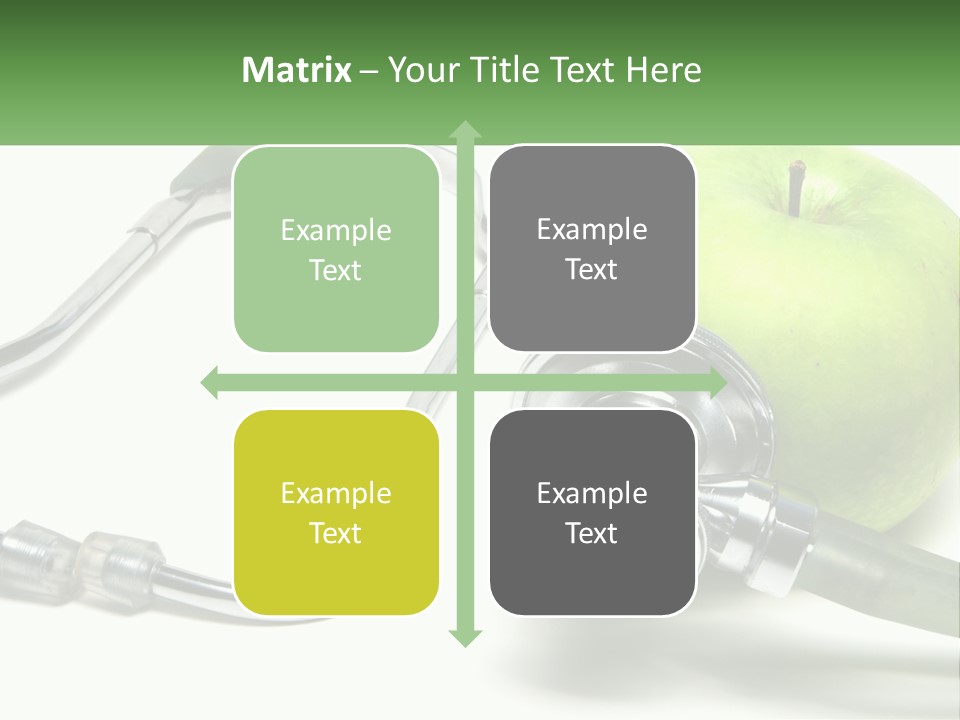 A Green Apple With A Stethoscope Next To It PowerPoint Template