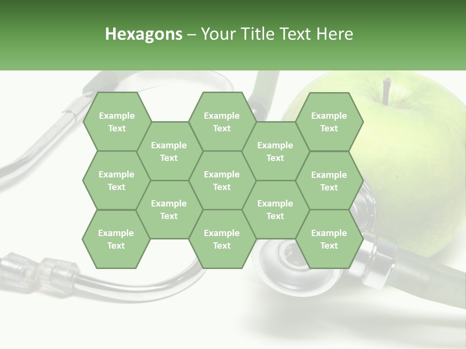 A Green Apple With A Stethoscope Next To It PowerPoint Template