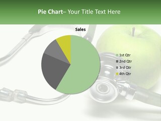 A Green Apple With A Stethoscope Next To It PowerPoint Template