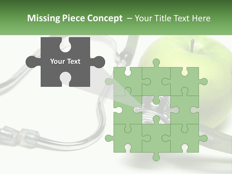 A Green Apple With A Stethoscope Next To It PowerPoint Template