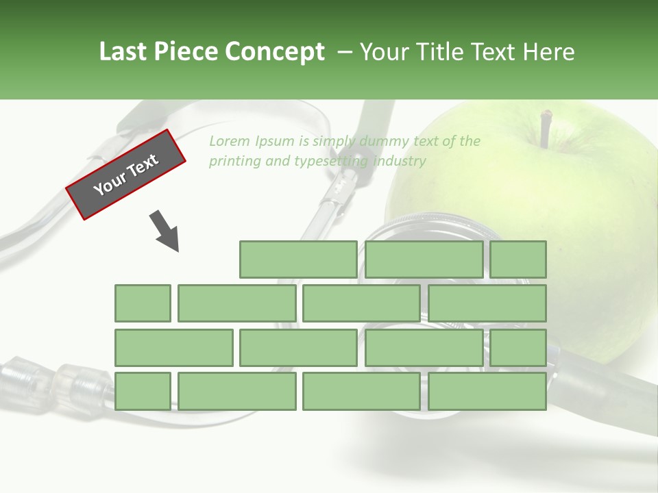 A Green Apple With A Stethoscope Next To It PowerPoint Template