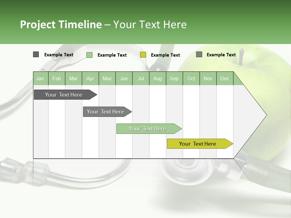 A Green Apple With A Stethoscope Next To It PowerPoint Template