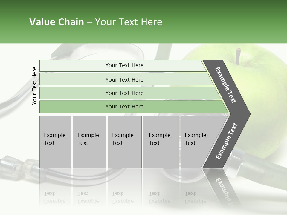 A Green Apple With A Stethoscope Next To It PowerPoint Template