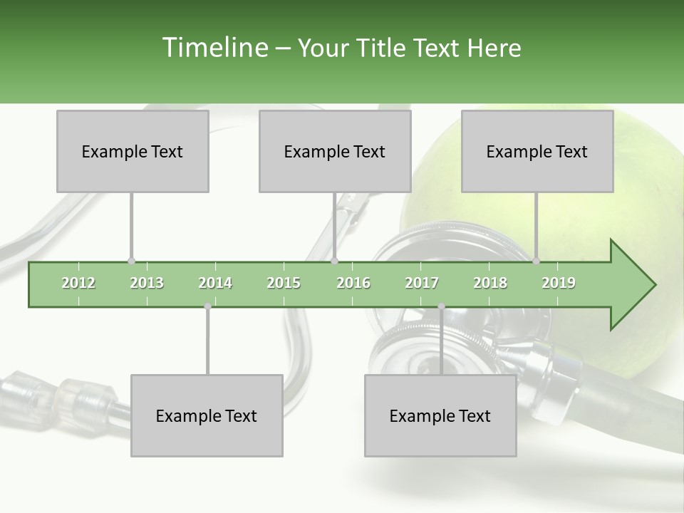 A Green Apple With A Stethoscope Next To It PowerPoint Template