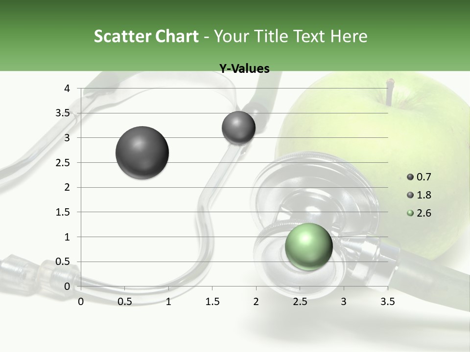 A Green Apple With A Stethoscope Next To It PowerPoint Template
