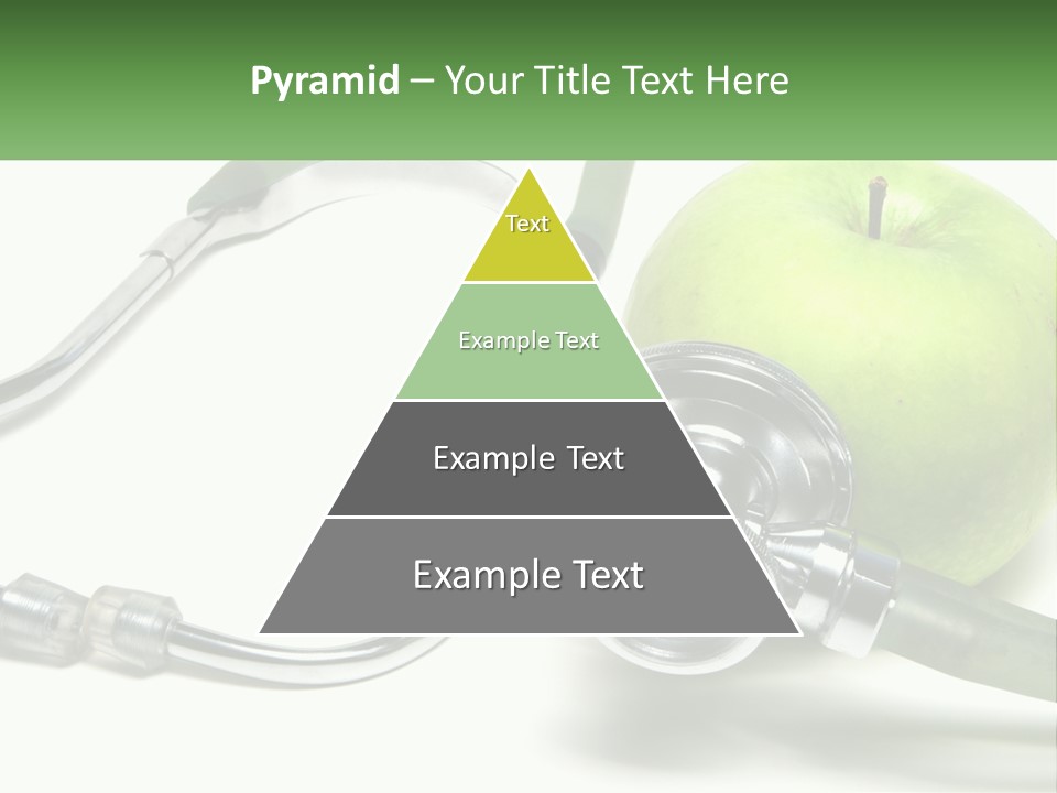A Green Apple With A Stethoscope Next To It PowerPoint Template