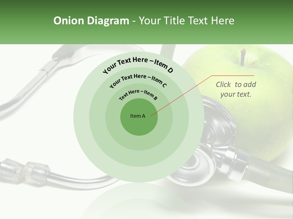 A Green Apple With A Stethoscope Next To It PowerPoint Template