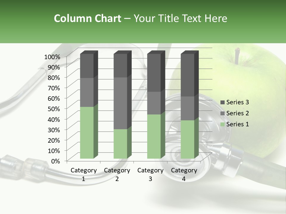 A Green Apple With A Stethoscope Next To It PowerPoint Template