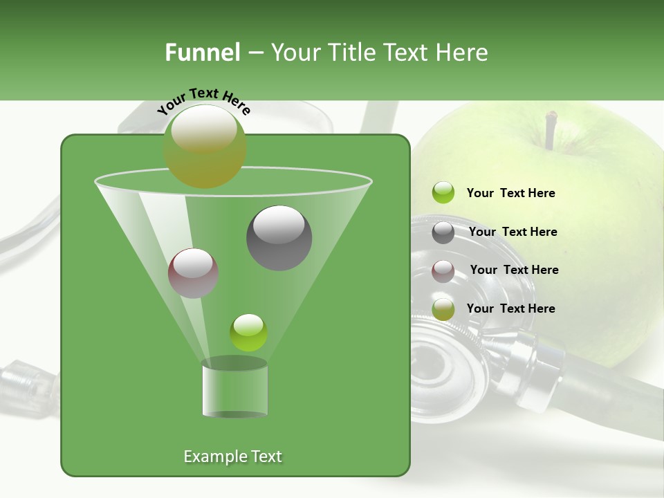 A Green Apple With A Stethoscope Next To It PowerPoint Template