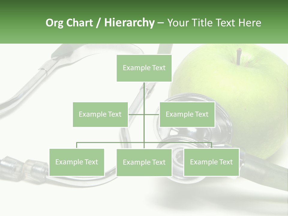 A Green Apple With A Stethoscope Next To It PowerPoint Template