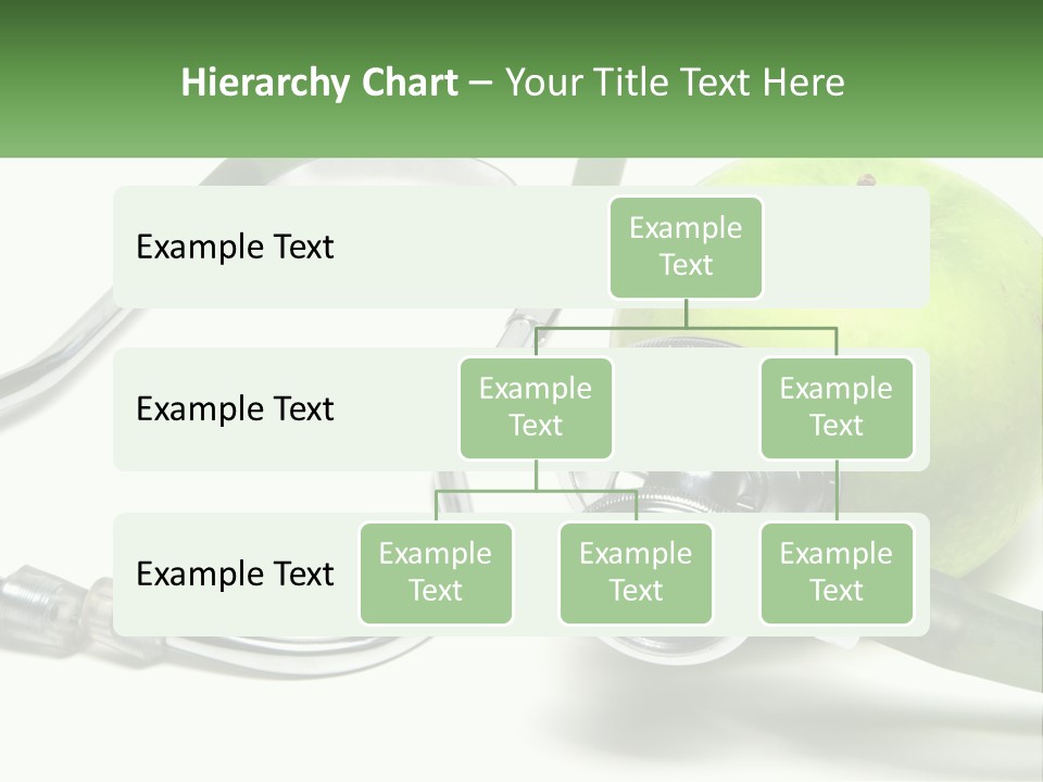 A Green Apple With A Stethoscope Next To It PowerPoint Template