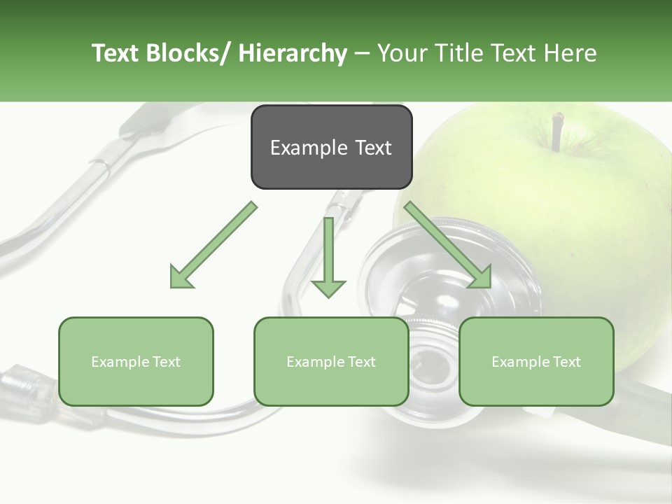 A Green Apple With A Stethoscope Next To It PowerPoint Template