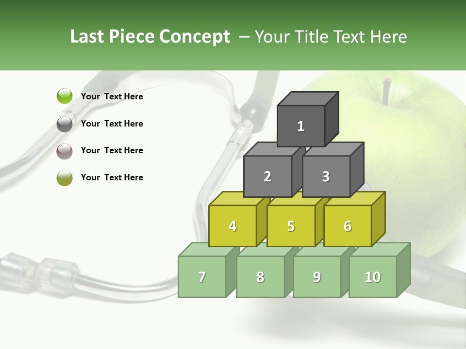 A Green Apple With A Stethoscope Next To It PowerPoint Template
