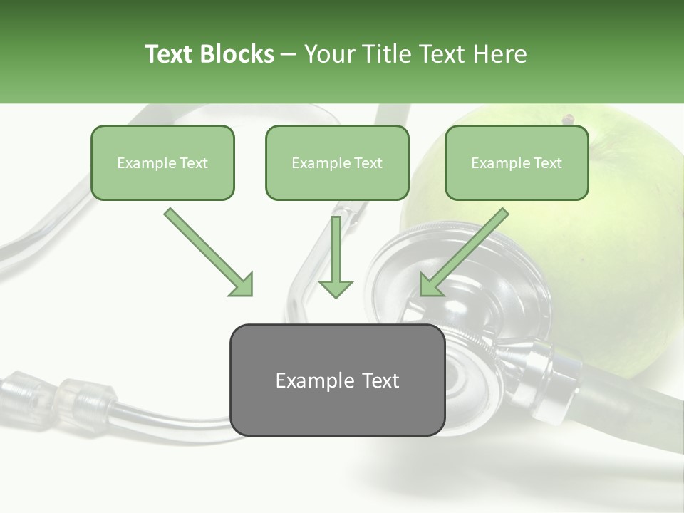 A Green Apple With A Stethoscope Next To It PowerPoint Template