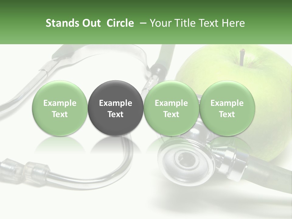 A Green Apple With A Stethoscope Next To It PowerPoint Template