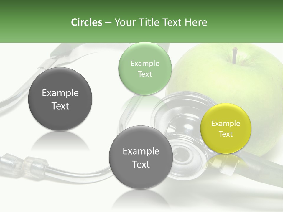 A Green Apple With A Stethoscope Next To It PowerPoint Template