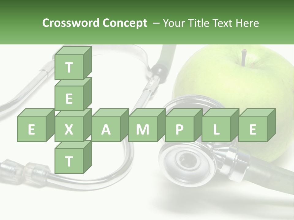 A Green Apple With A Stethoscope Next To It PowerPoint Template
