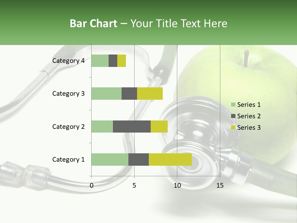 A Green Apple With A Stethoscope Next To It PowerPoint Template