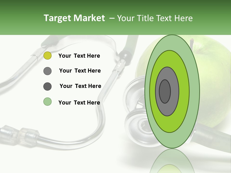 A Green Apple With A Stethoscope Next To It PowerPoint Template