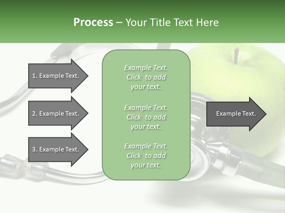 A Green Apple With A Stethoscope Next To It PowerPoint Template
