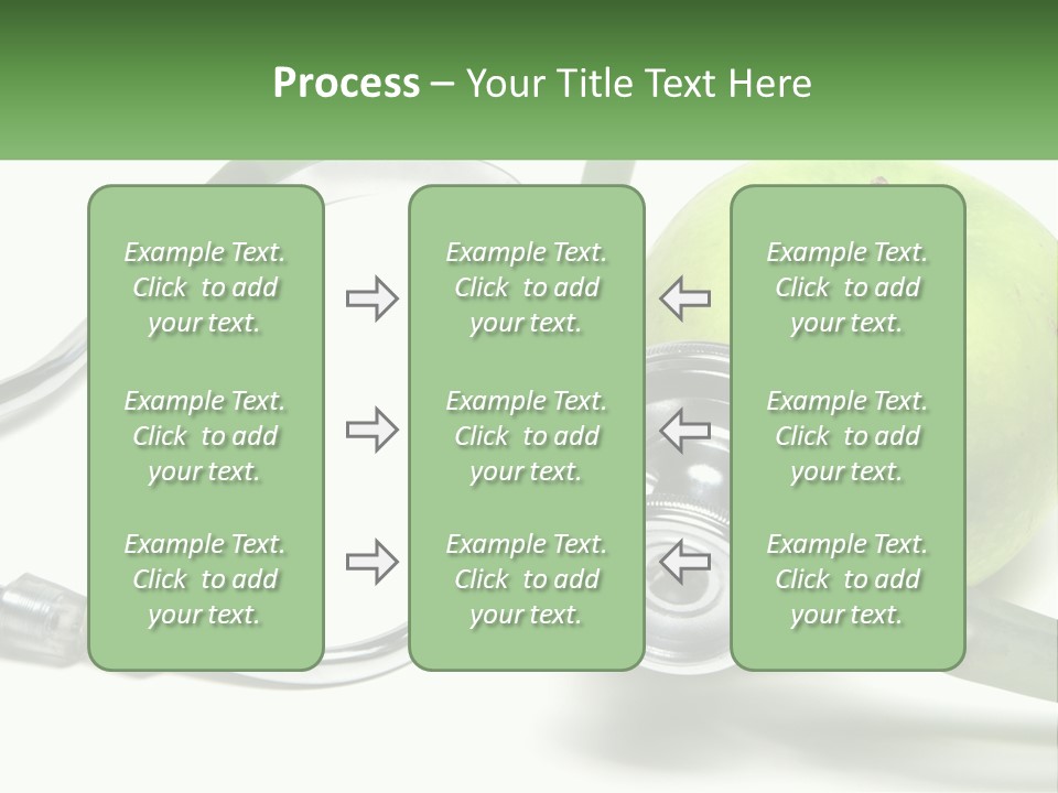A Green Apple With A Stethoscope Next To It PowerPoint Template