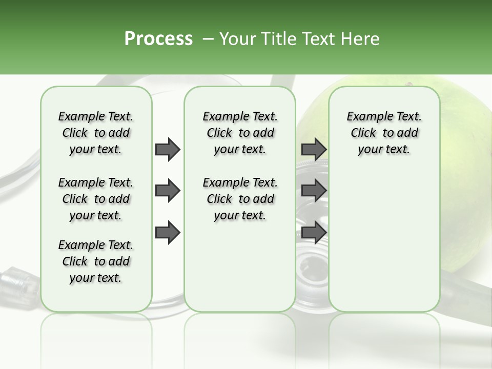 A Green Apple With A Stethoscope Next To It PowerPoint Template
