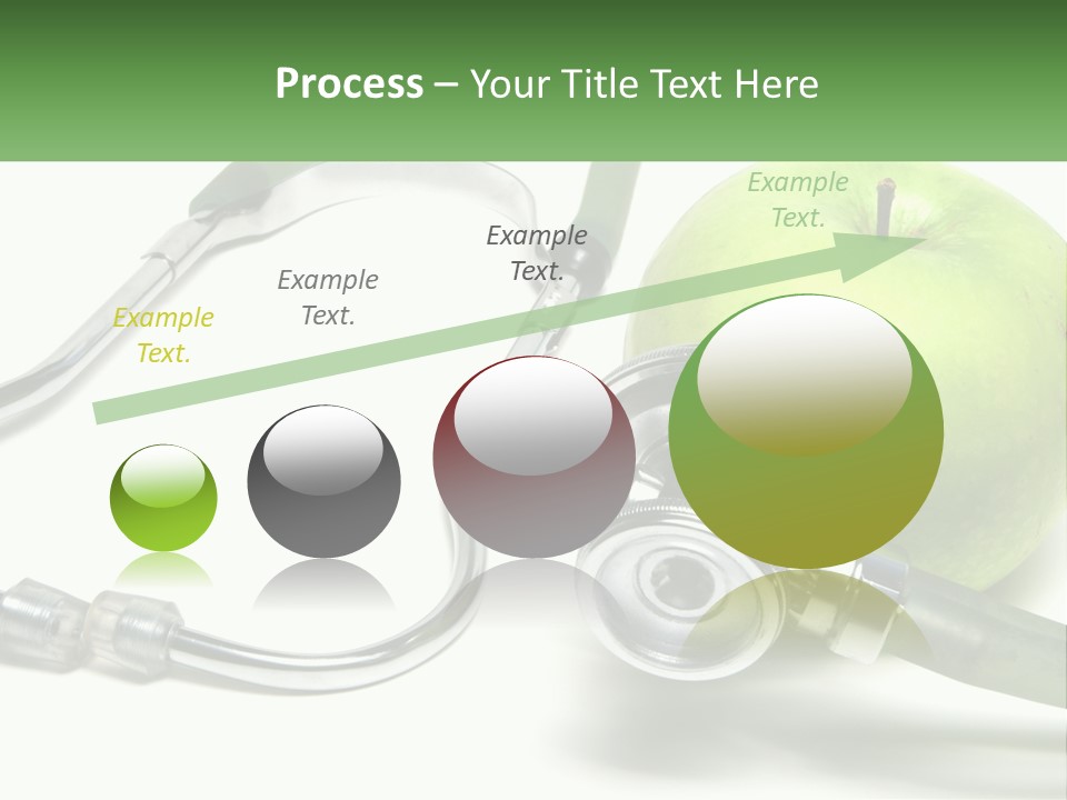 A Green Apple With A Stethoscope Next To It PowerPoint Template