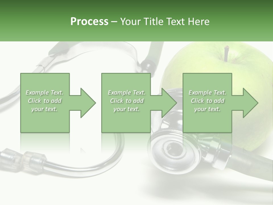 A Green Apple With A Stethoscope Next To It PowerPoint Template