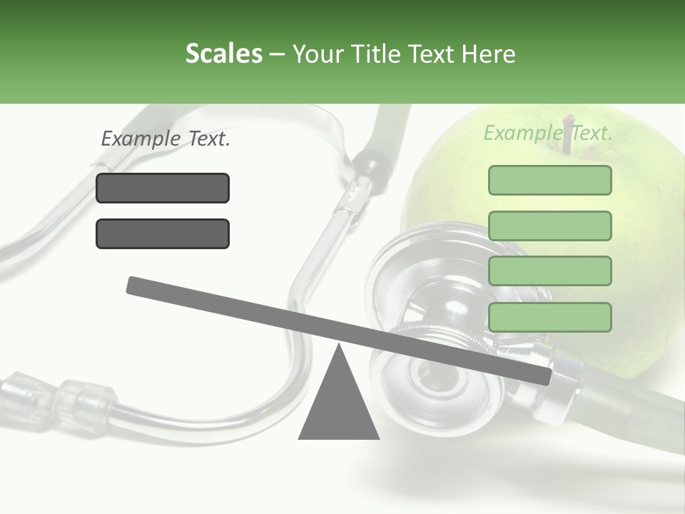 A Green Apple With A Stethoscope Next To It PowerPoint Template