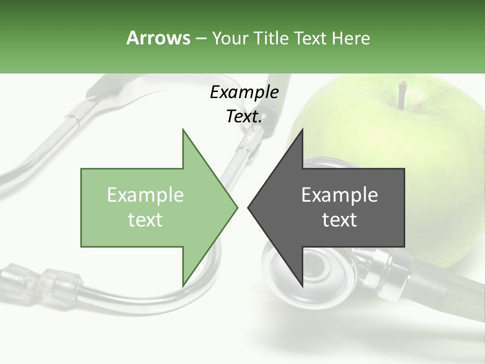 A Green Apple With A Stethoscope Next To It PowerPoint Template