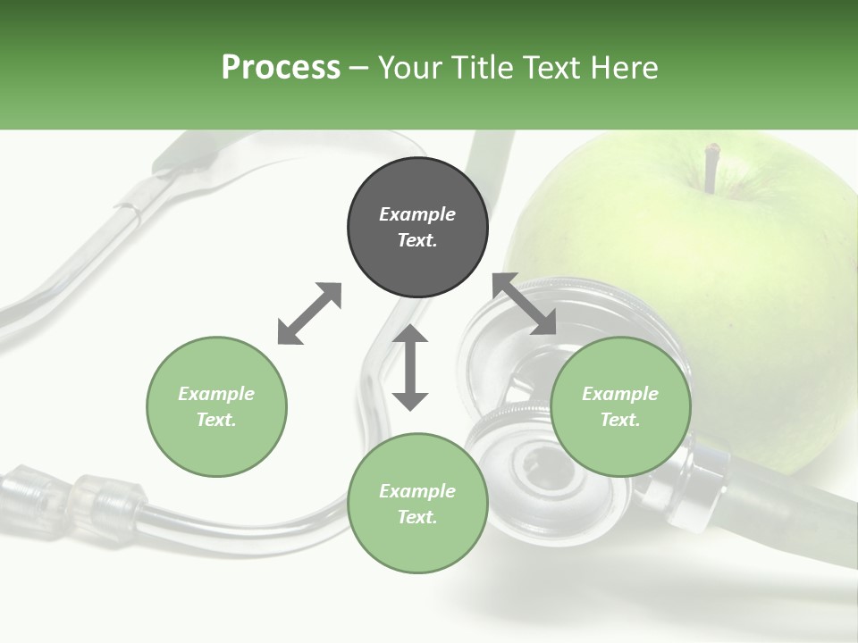 A Green Apple With A Stethoscope Next To It PowerPoint Template