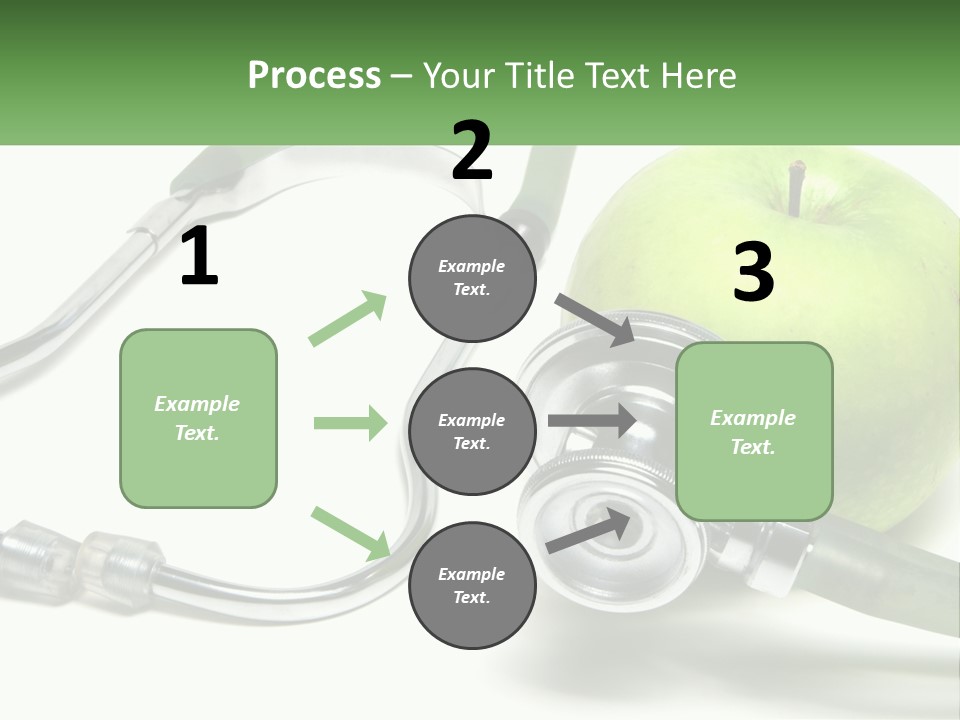 A Green Apple With A Stethoscope Next To It PowerPoint Template
