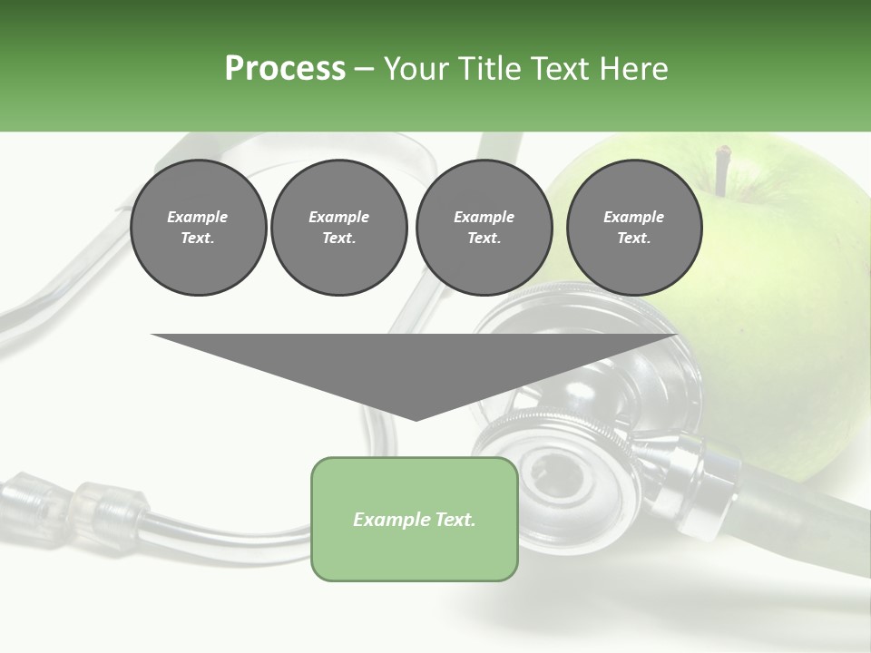 A Green Apple With A Stethoscope Next To It PowerPoint Template