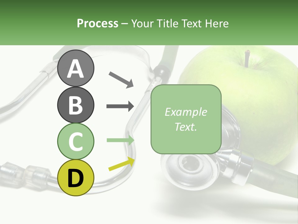 A Green Apple With A Stethoscope Next To It PowerPoint Template