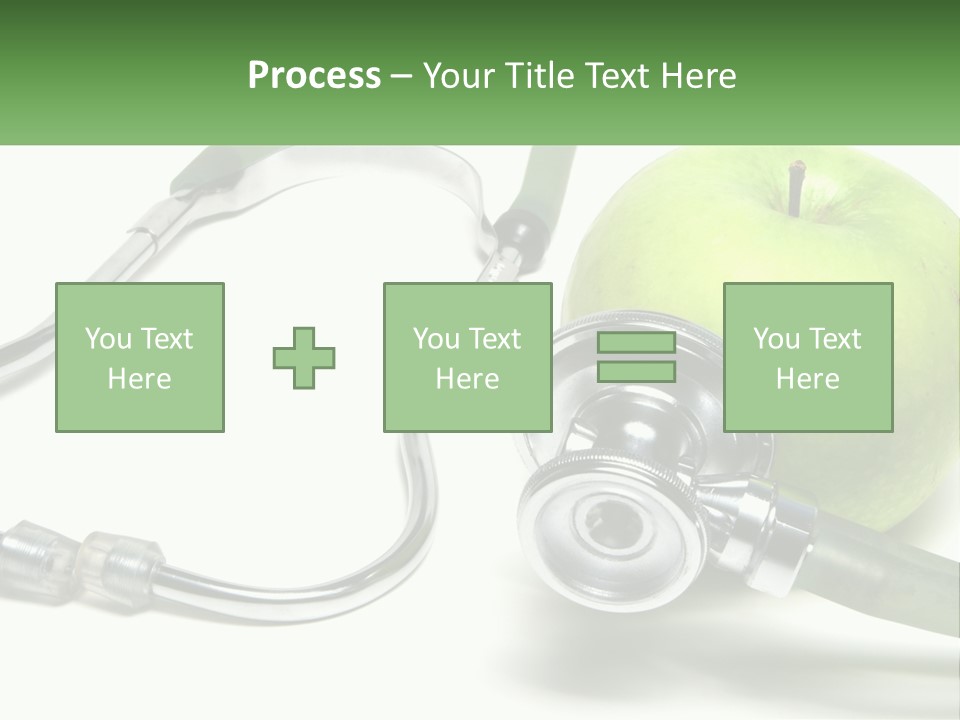 A Green Apple With A Stethoscope Next To It PowerPoint Template