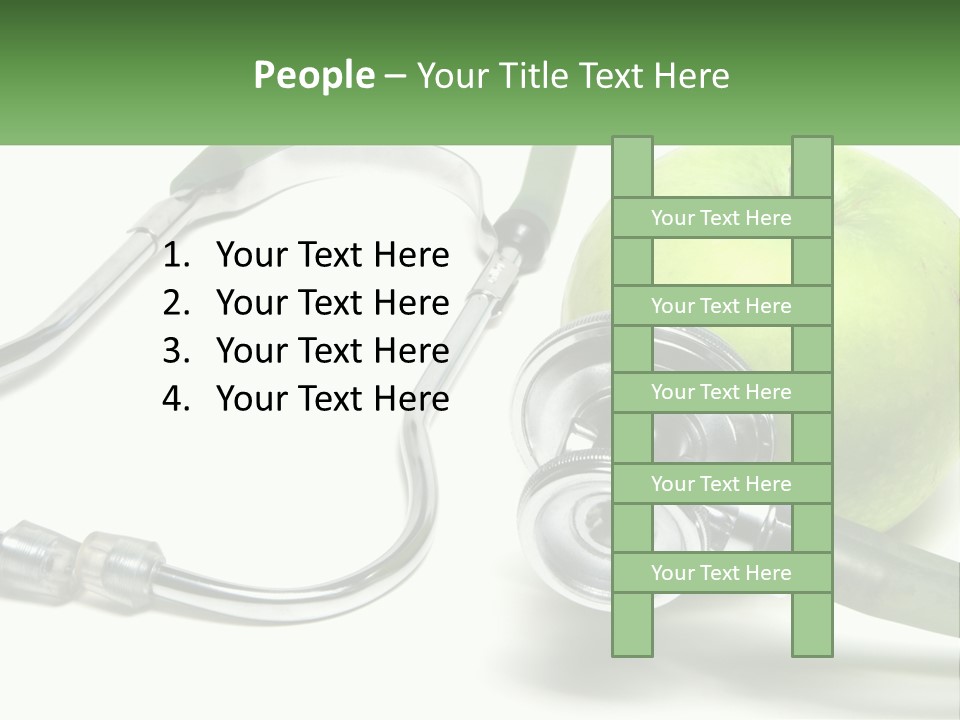 A Green Apple With A Stethoscope Next To It PowerPoint Template