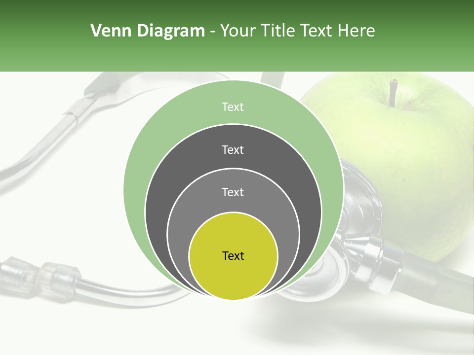 A Green Apple With A Stethoscope Next To It PowerPoint Template