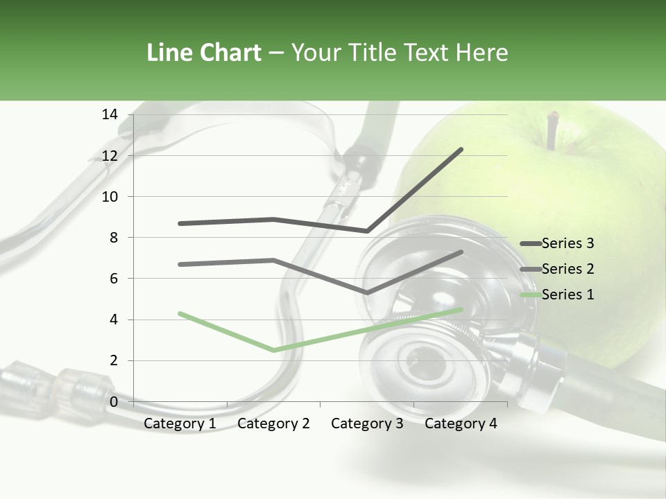 A Green Apple With A Stethoscope Next To It PowerPoint Template