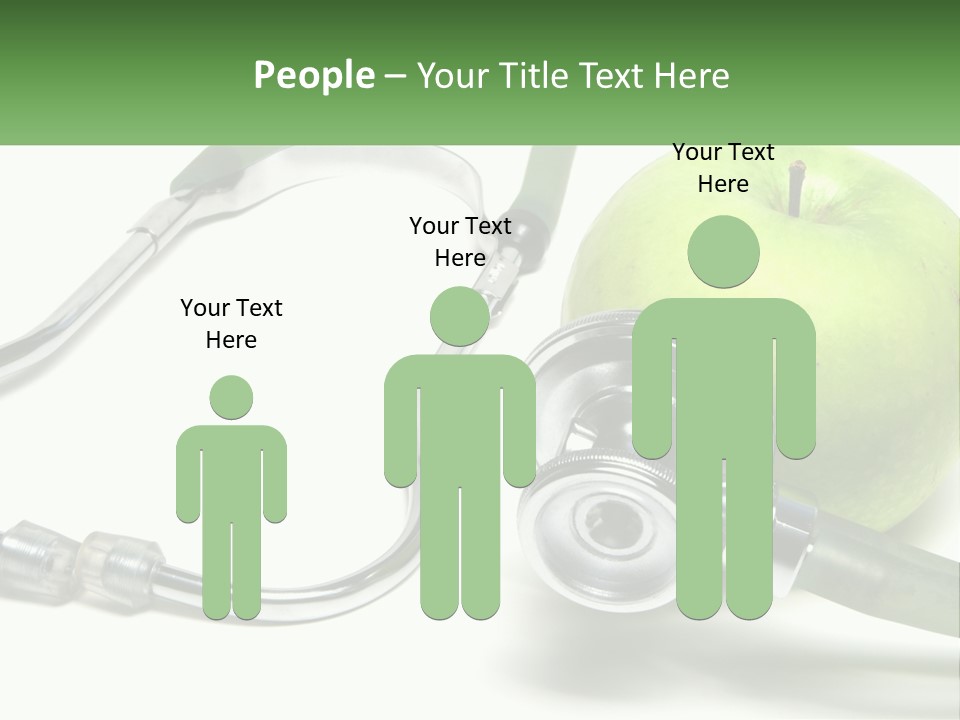 A Green Apple With A Stethoscope Next To It PowerPoint Template