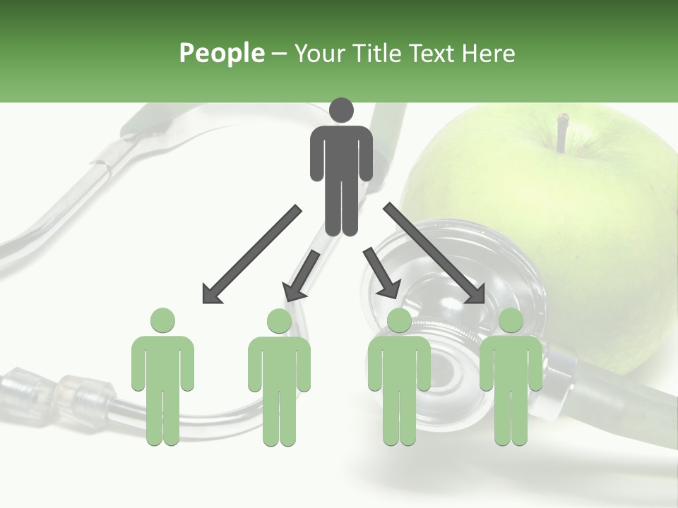 A Green Apple With A Stethoscope Next To It PowerPoint Template