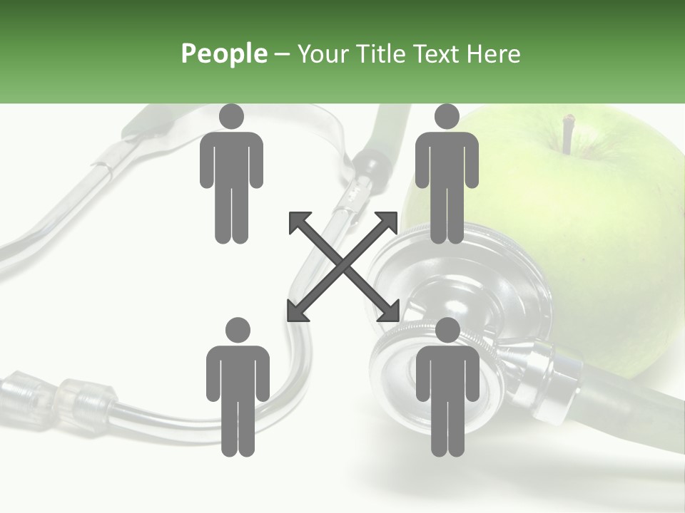 A Green Apple With A Stethoscope Next To It PowerPoint Template