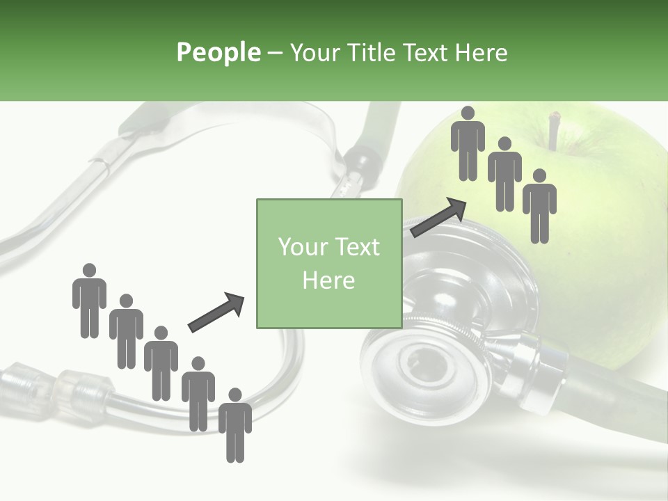 A Green Apple With A Stethoscope Next To It PowerPoint Template