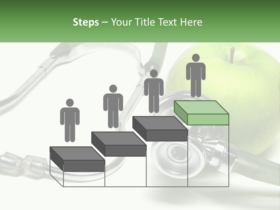 A Green Apple With A Stethoscope Next To It PowerPoint Template