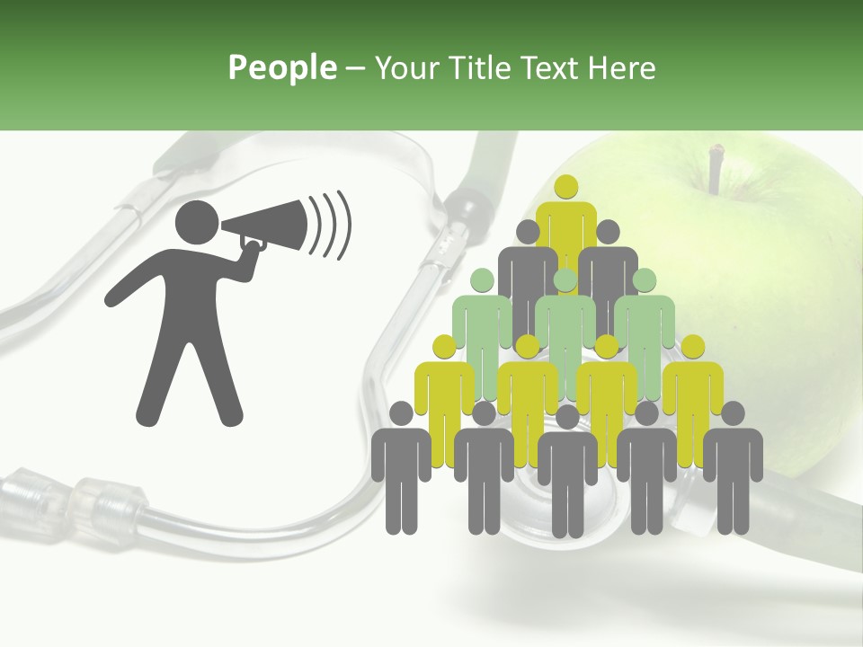 A Green Apple With A Stethoscope Next To It PowerPoint Template