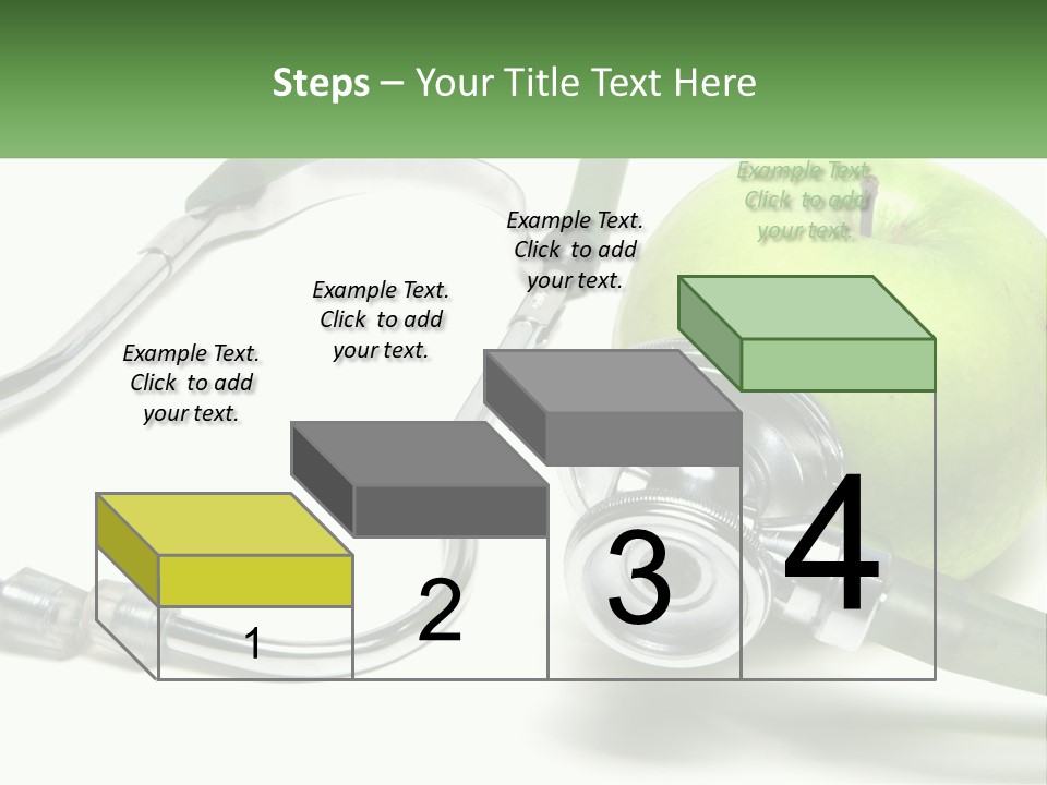 A Green Apple With A Stethoscope Next To It PowerPoint Template