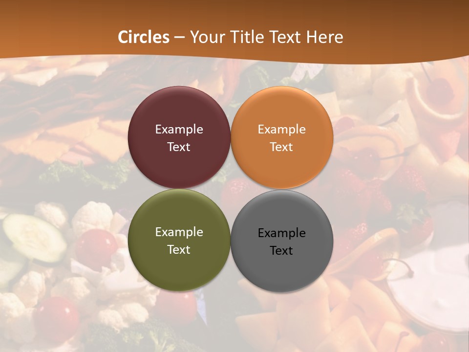 A Table With Many Different Types Of Food On It PowerPoint Template