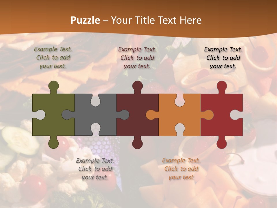 A Table With Many Different Types Of Food On It PowerPoint Template
